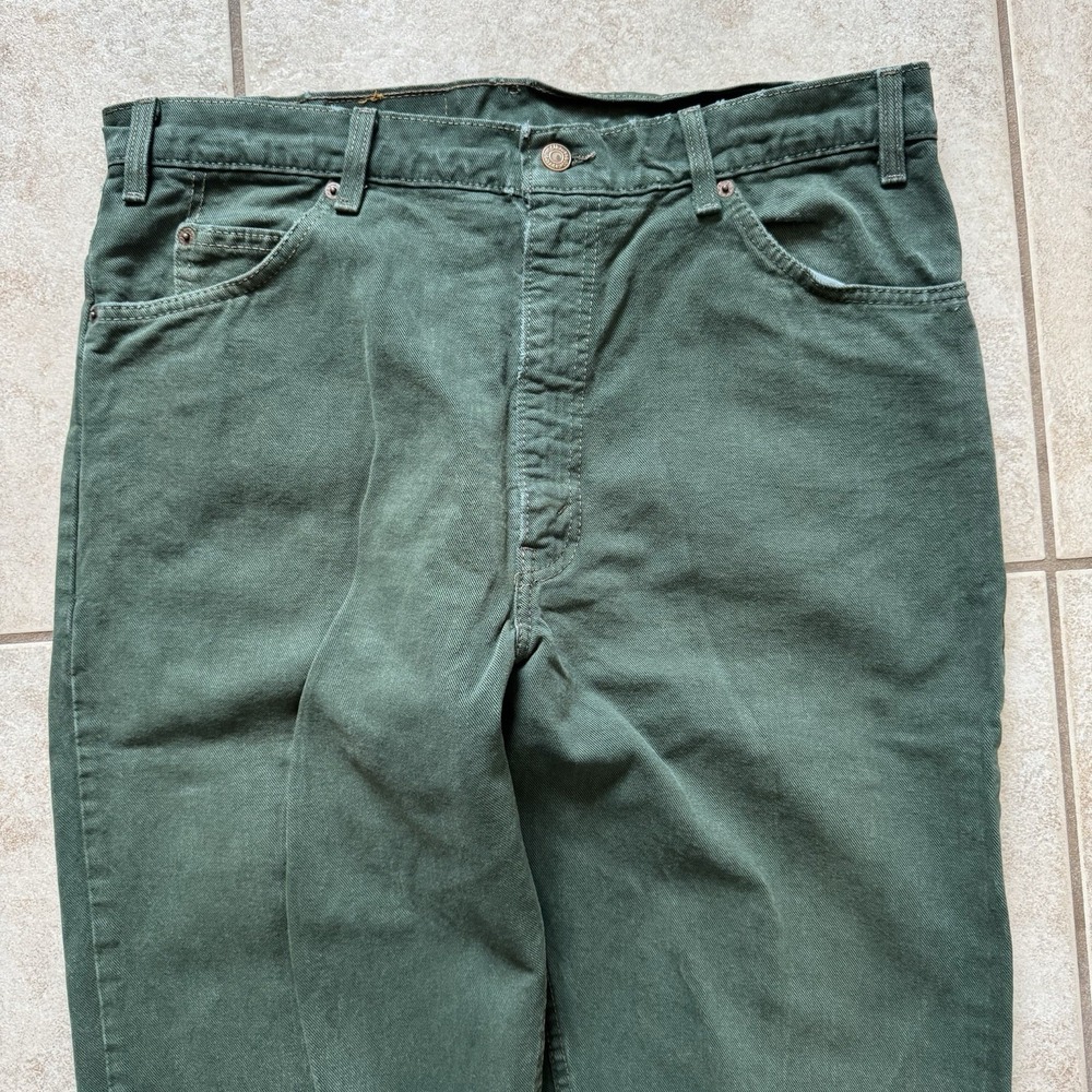 Vintage Levis 550 Jeans Mens 36x32 Green Orange Tab Relaxed Taper Denim USA 90s - Picture 2 of 11